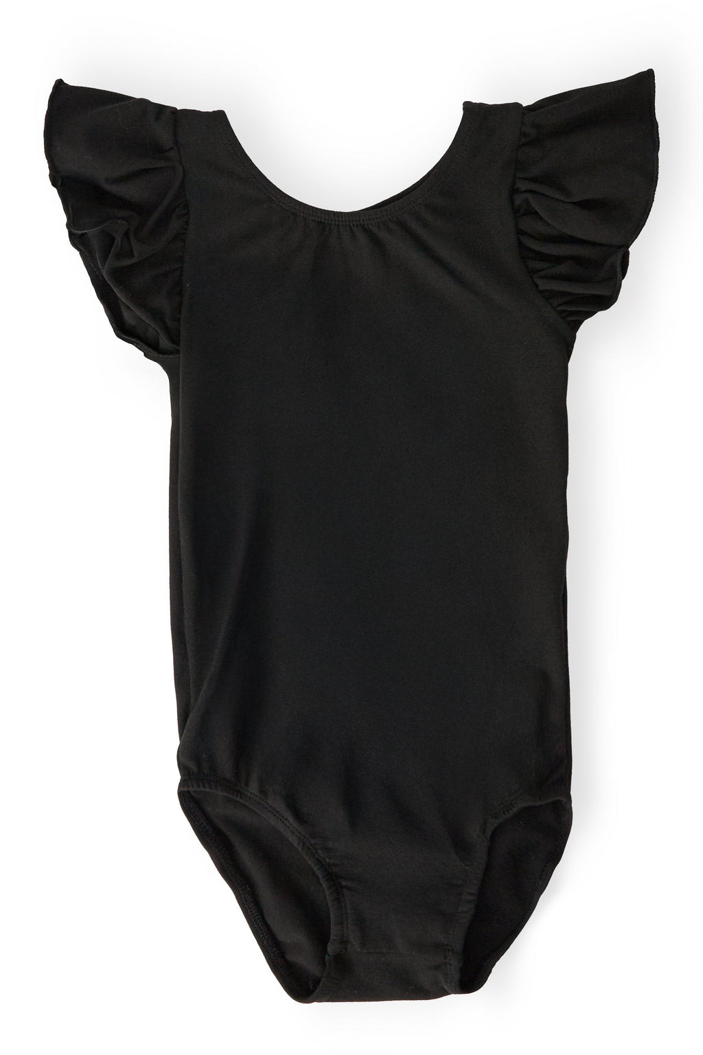 Mila & Rose ® Black S/S Flutter Sleeve Leotard — main product shot