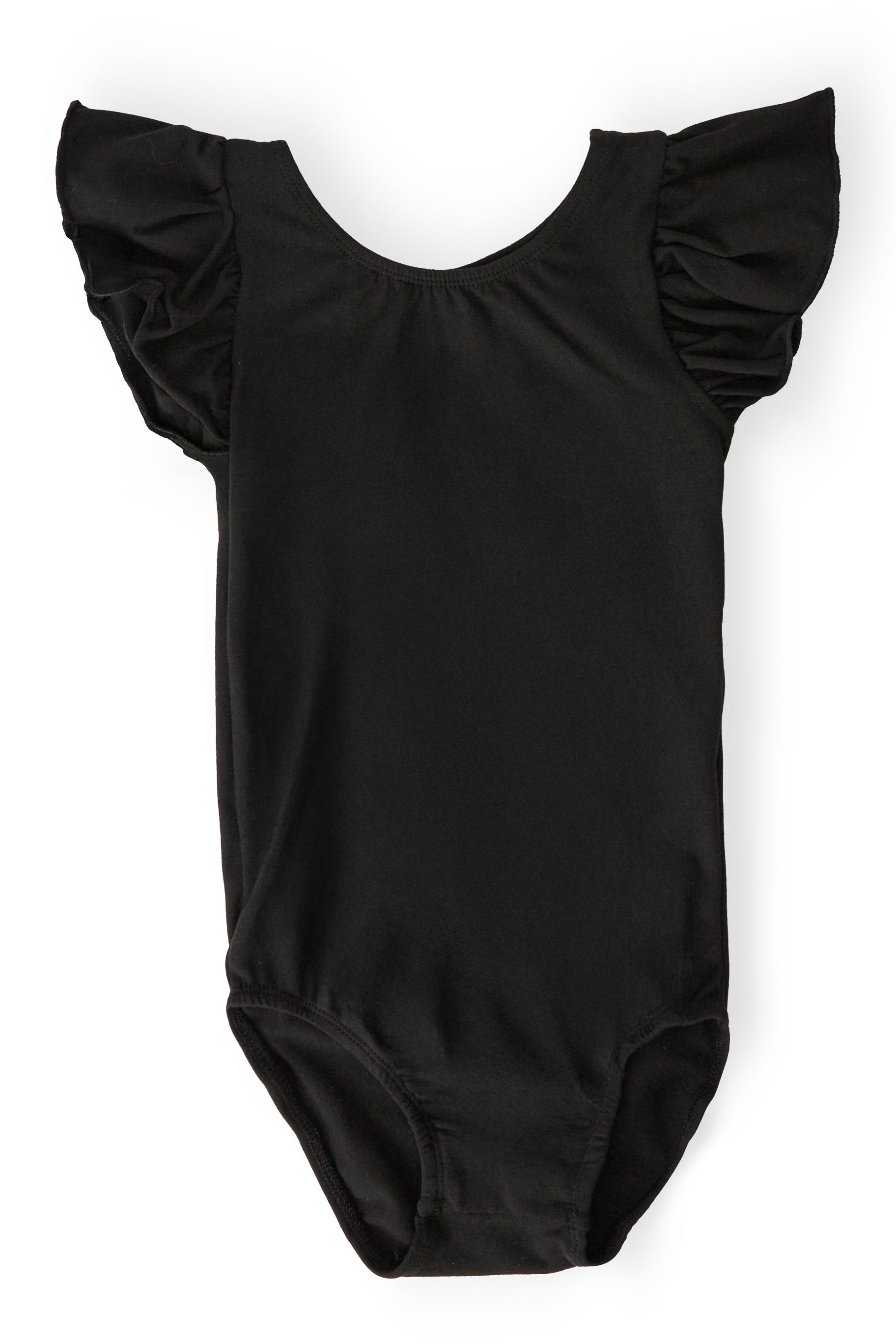 Mila & Rose ® Black S/S Flutter Sleeve Leotard — main product shot