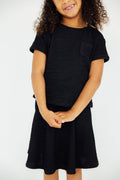 Mila & Rose ® Black Scrunchy Pocket Tee — main product shot