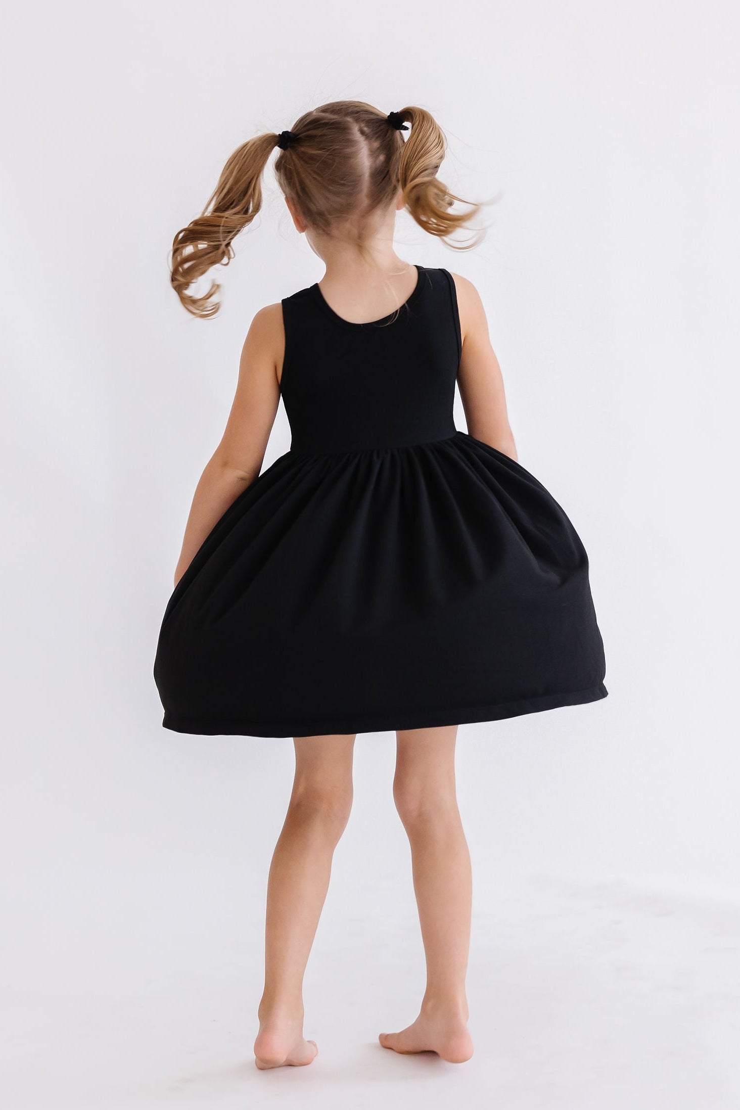 Mila & Rose ® Black Tank Pocket Twirl Dress — detail close-up