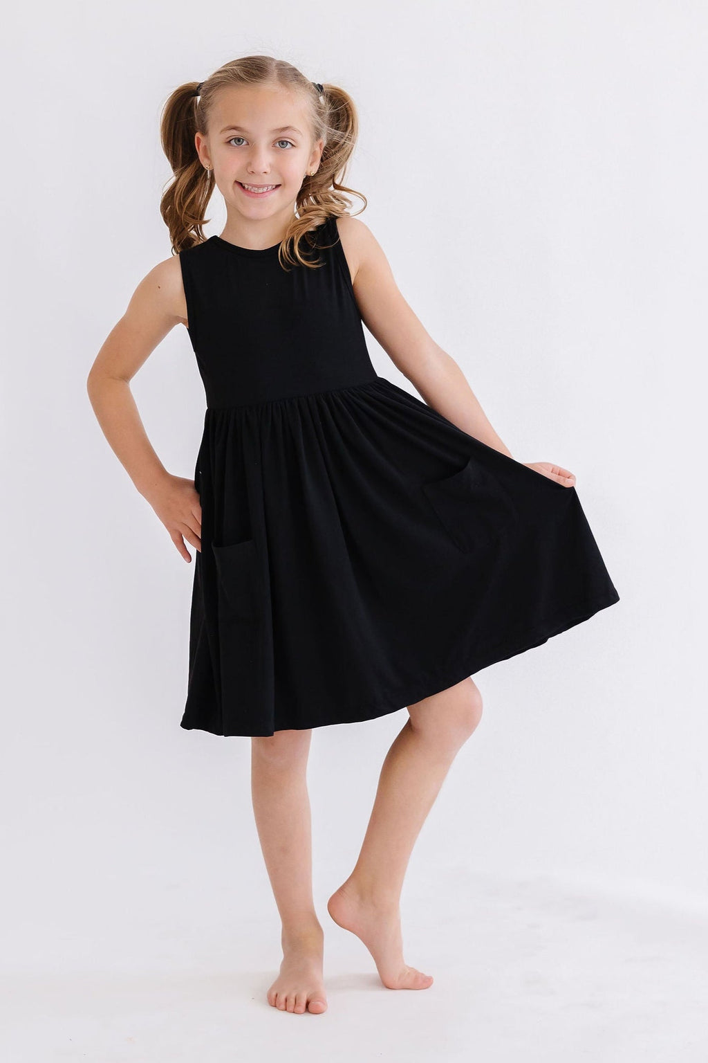 Mila & Rose ® Black Tank Pocket Twirl Dress — lifestyle context