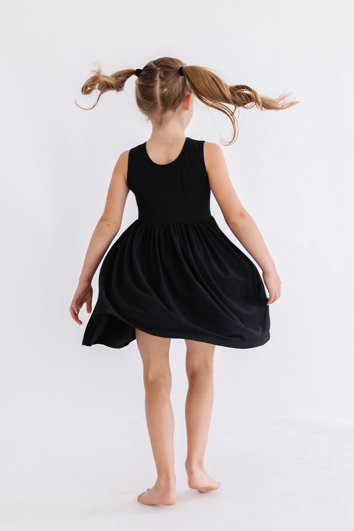Mila & Rose ® Black Tank Pocket Twirl Dress — side view