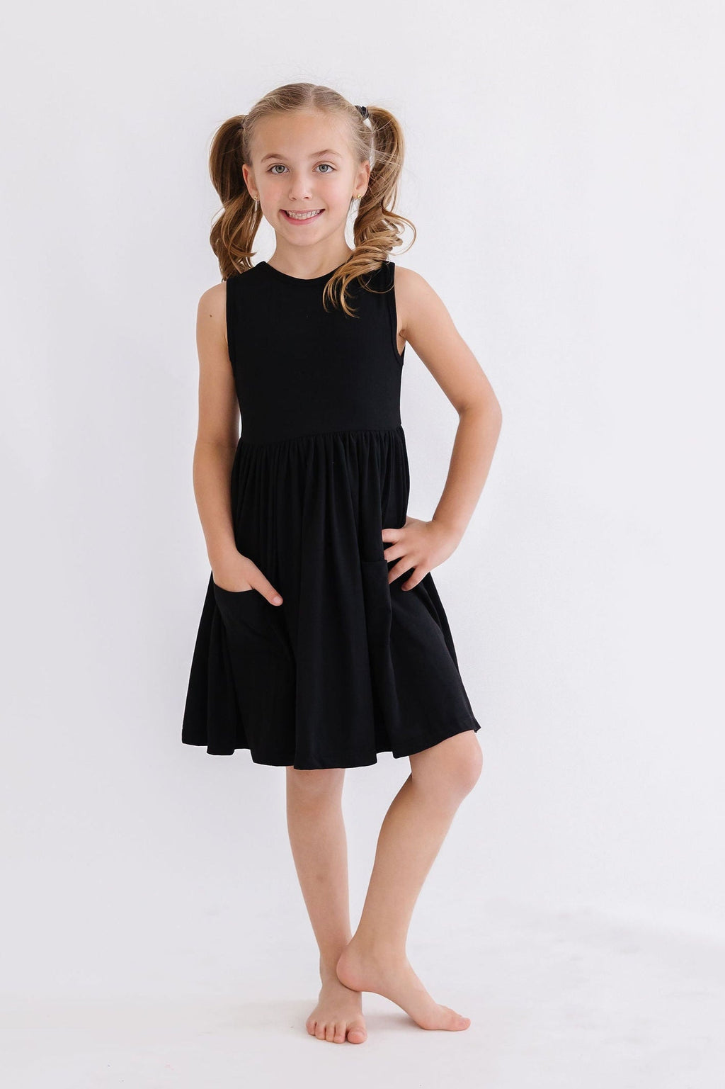 Mila & Rose ® Black Tank Pocket Twirl Dress — main product shot