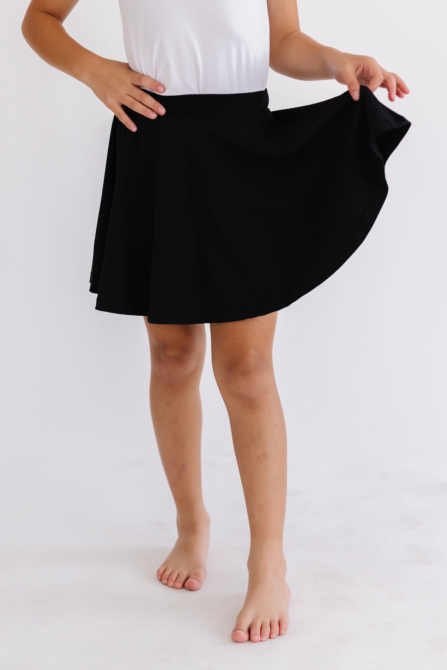 Mila & Rose ® Black Twirl Skort — back view
