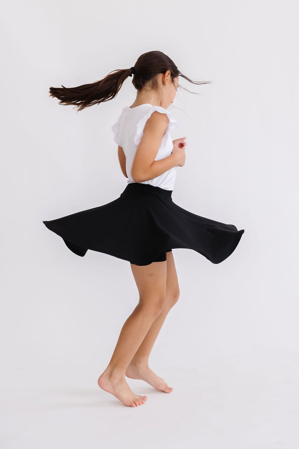 Mila & Rose ® Black Twirl Skort — in-use photo