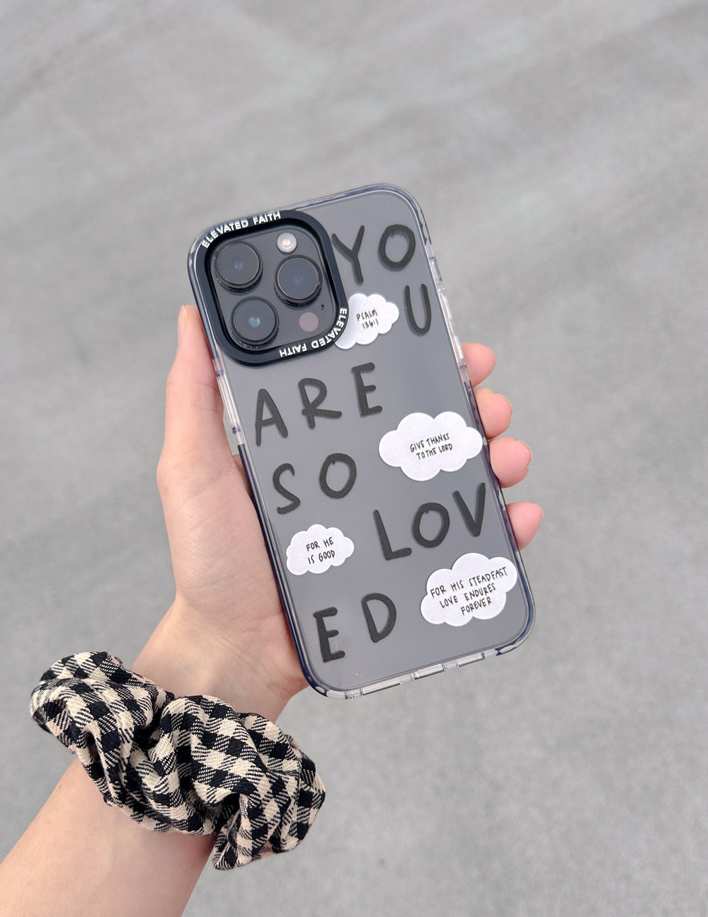Elevated Faith Black You Are So Loved Phone Case — detail close-up