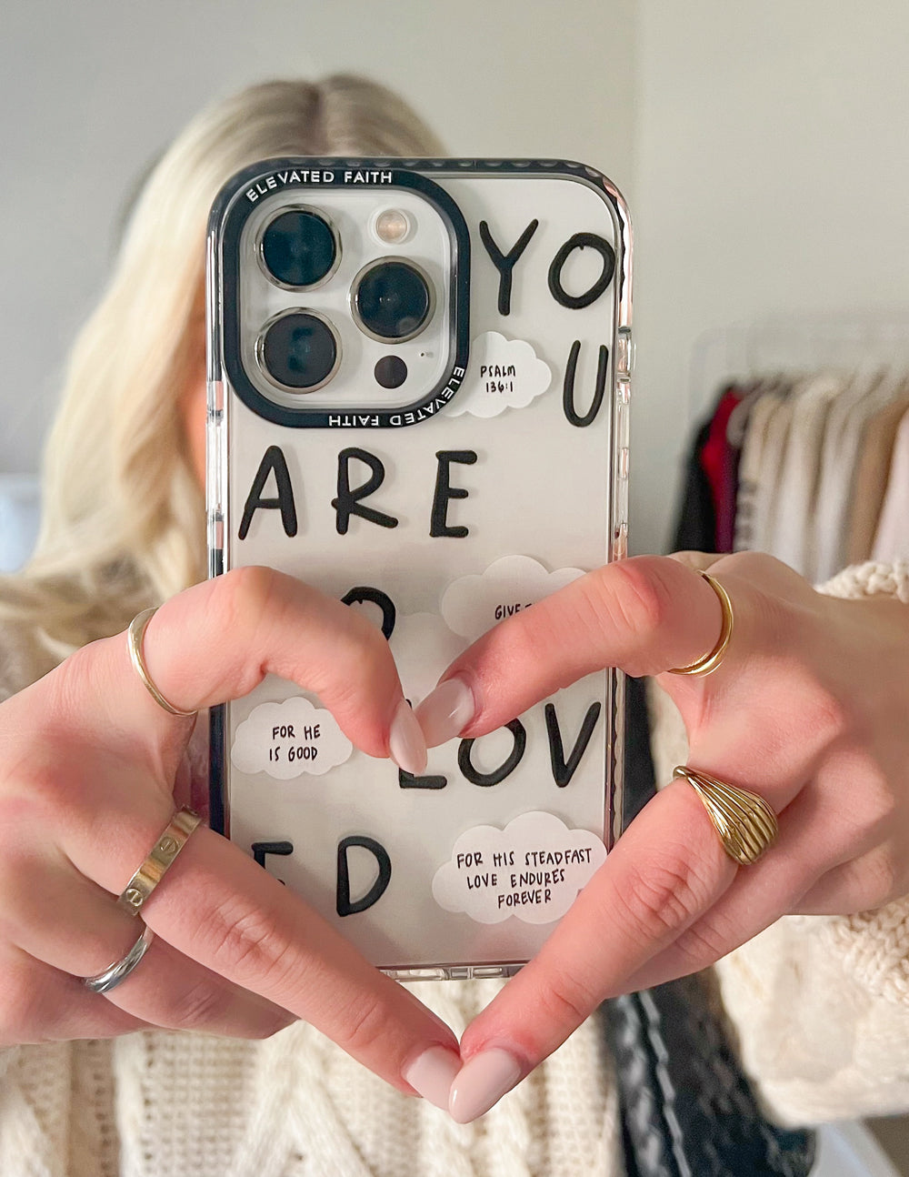 Elevated Faith Black You Are So Loved Phone Case — alternative angle