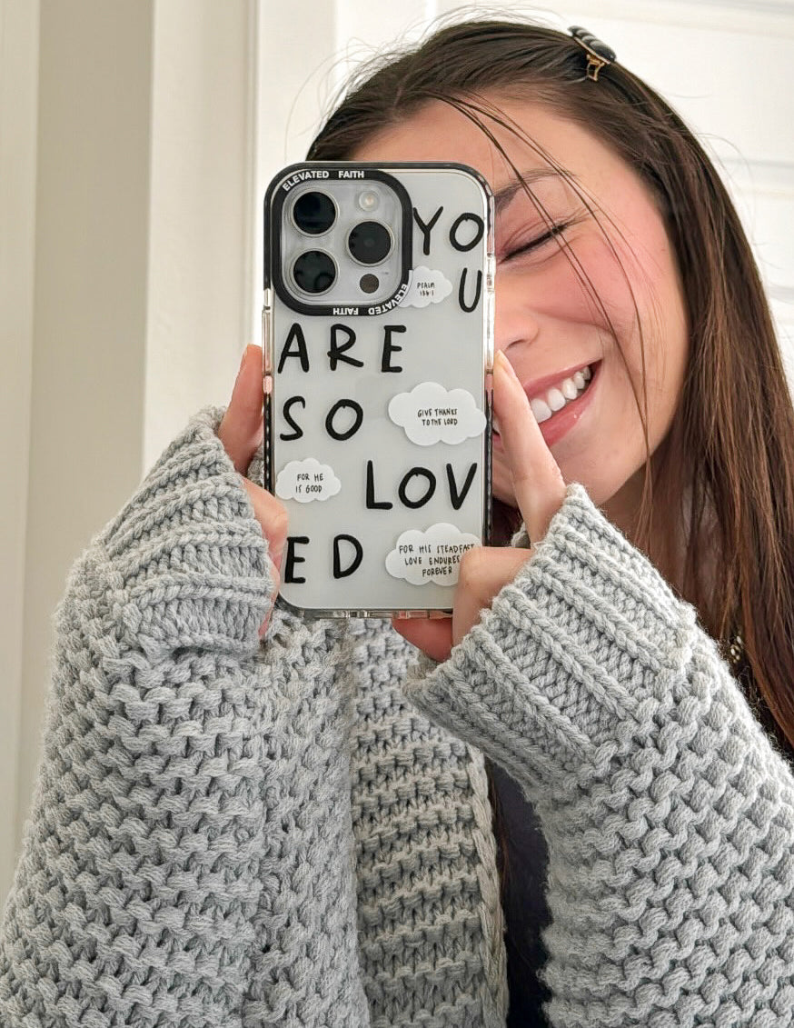 Elevated Faith Black You Are So Loved Phone Case — side view