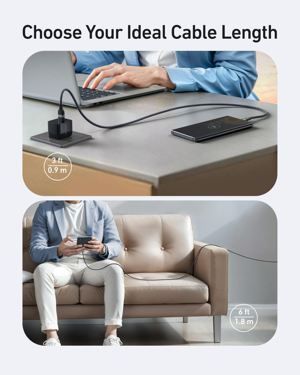 Anker USB-A to USB-C Cable (3 ft / 6 ft, Upcycled-Braided), view 13