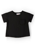 Mila & Rose ® Black Ruffle Pocket Tee — main product shot