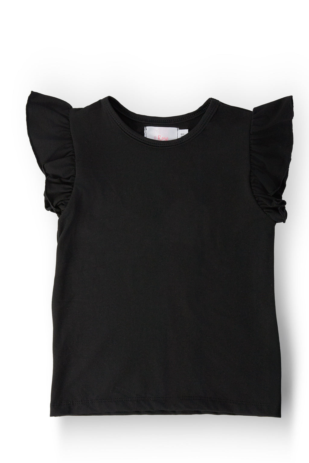Mila & Rose ® Black S/S Ruffle Tee — main product shot