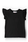 Mila & Rose ® Black S/S Ruffle Tee — main product shot