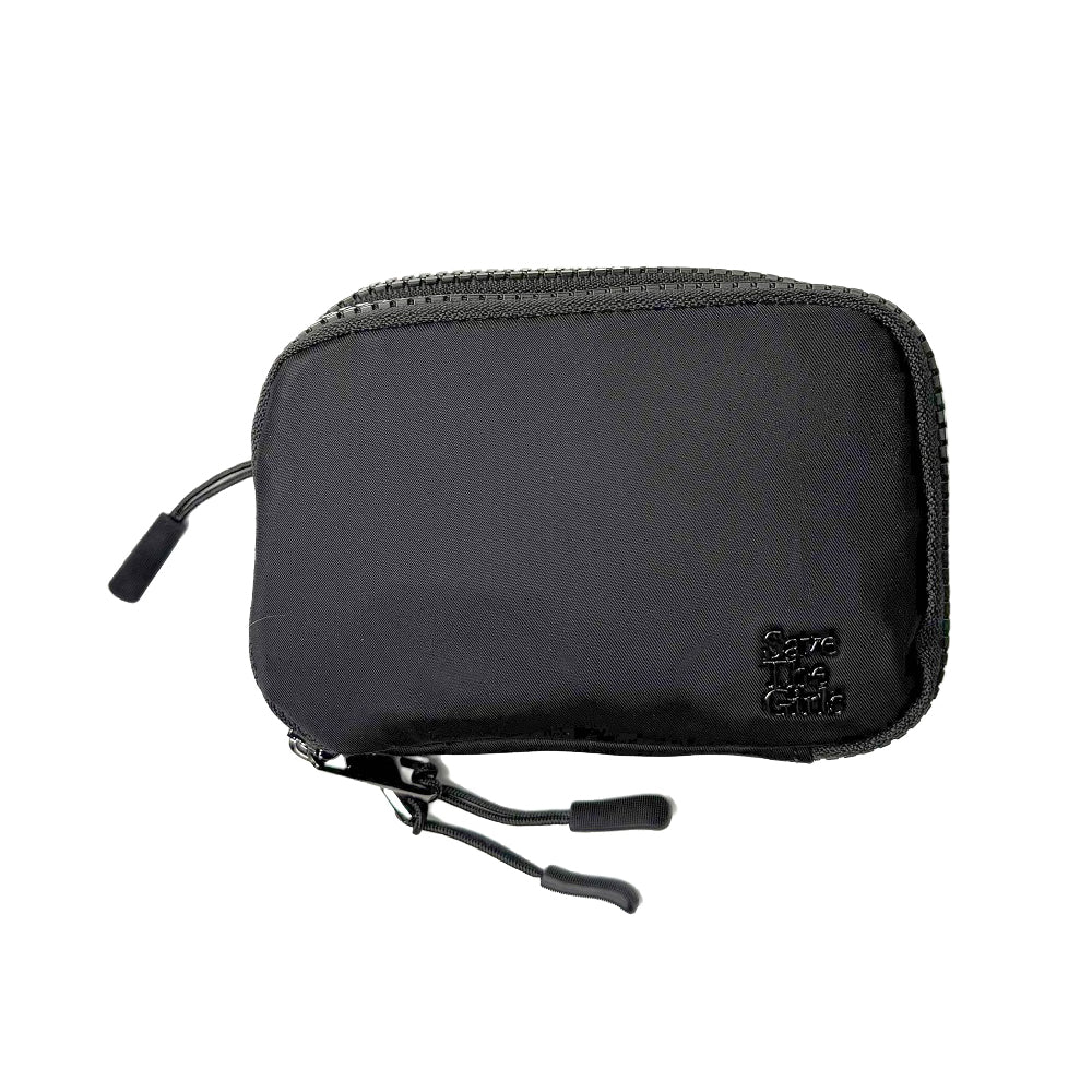 SaveTheGirls Active Recycled RFID Double Pouch — in-use photo