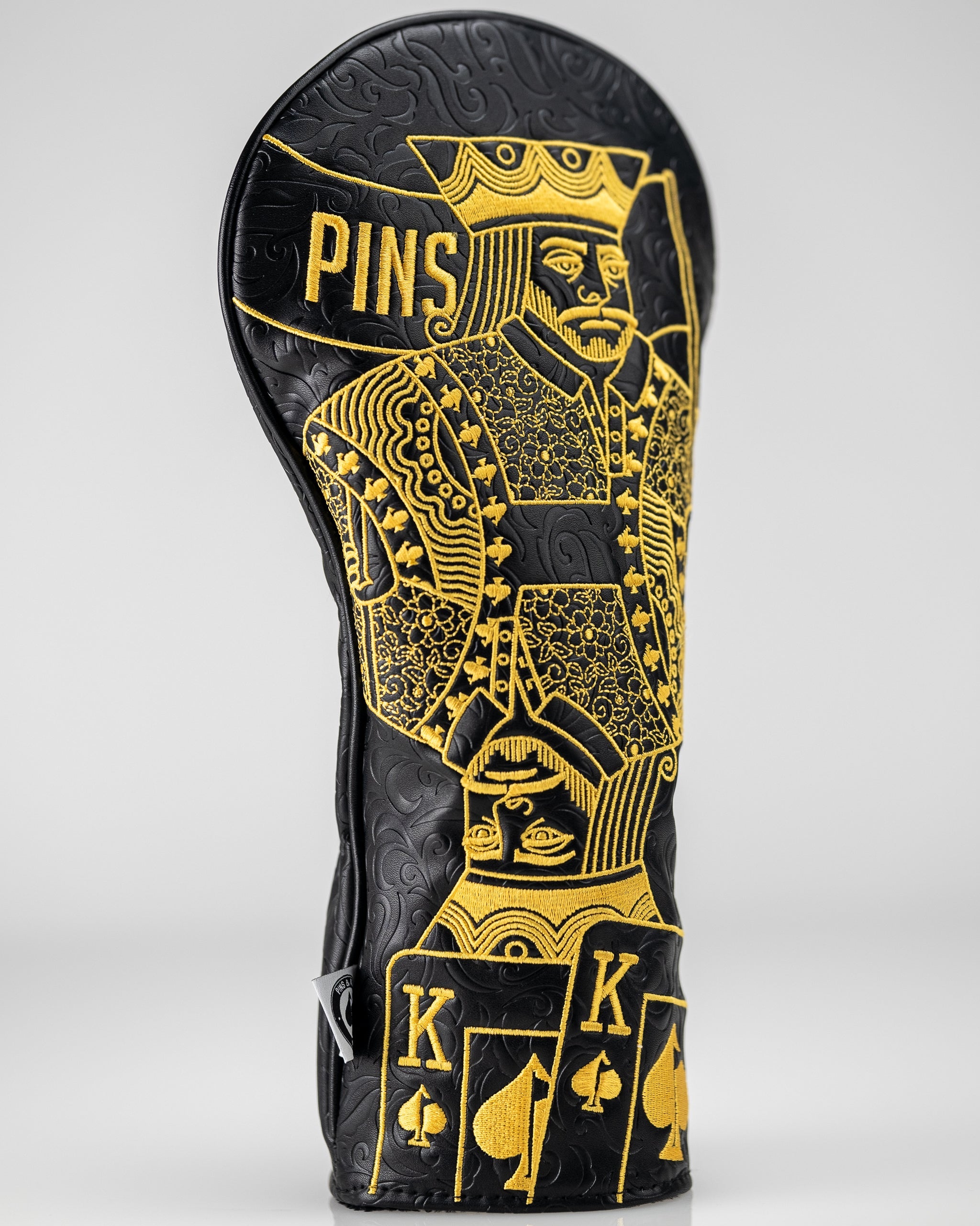 Pins and Aces Black/Gold King of Spades - Driver Cover — main product shot