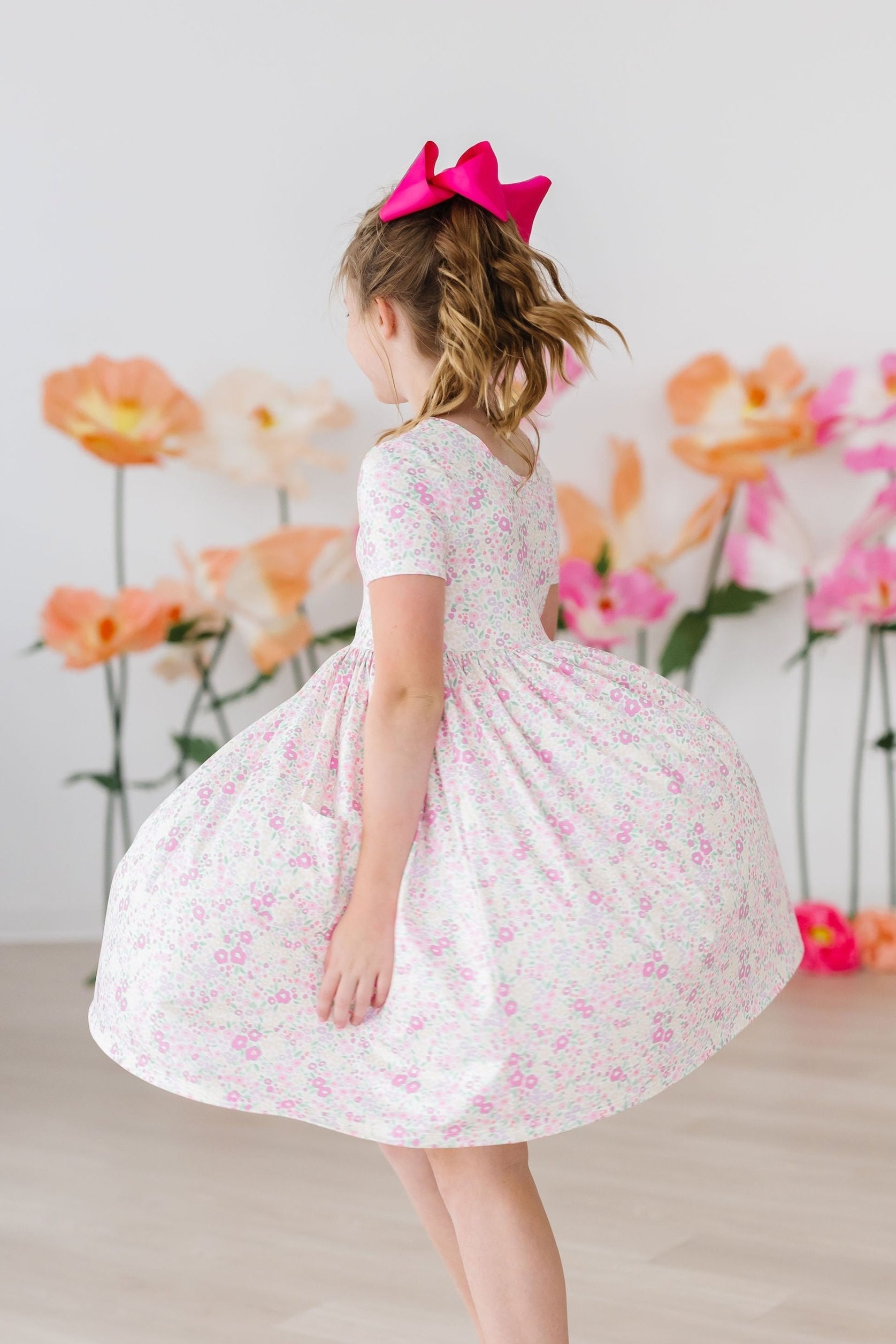 Mila & Rose ® Blooming Beauty S/S Pocket Twirl Dress — back view