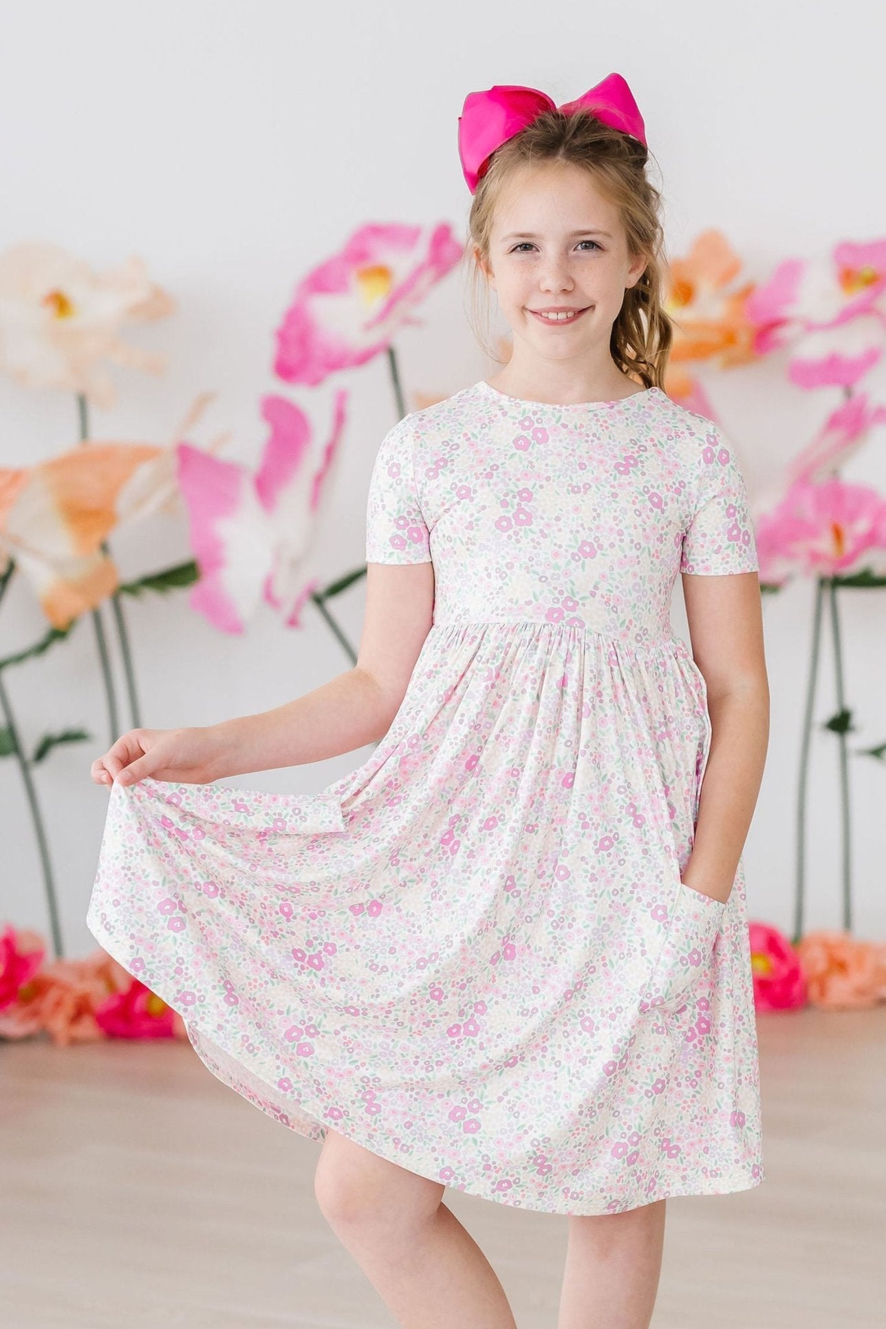 Mila & Rose ® Blooming Beauty S/S Pocket Twirl Dress — in-use photo