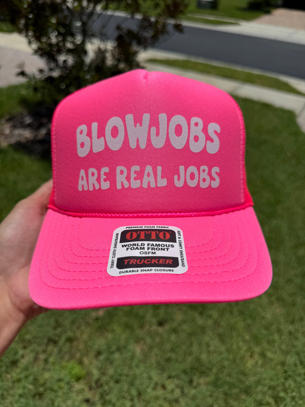 Luckless Outfitters Blowjobs Are Real Jobs Trucker Hat — side view