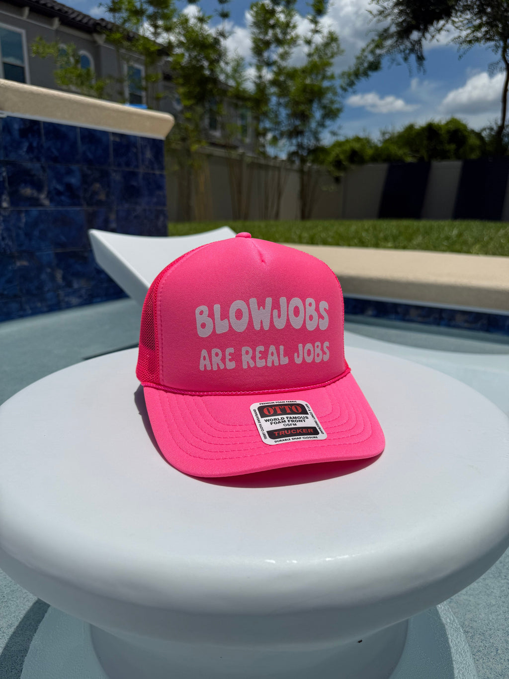 Luckless Outfitters Blowjobs Are Real Jobs Trucker Hat — size reference
