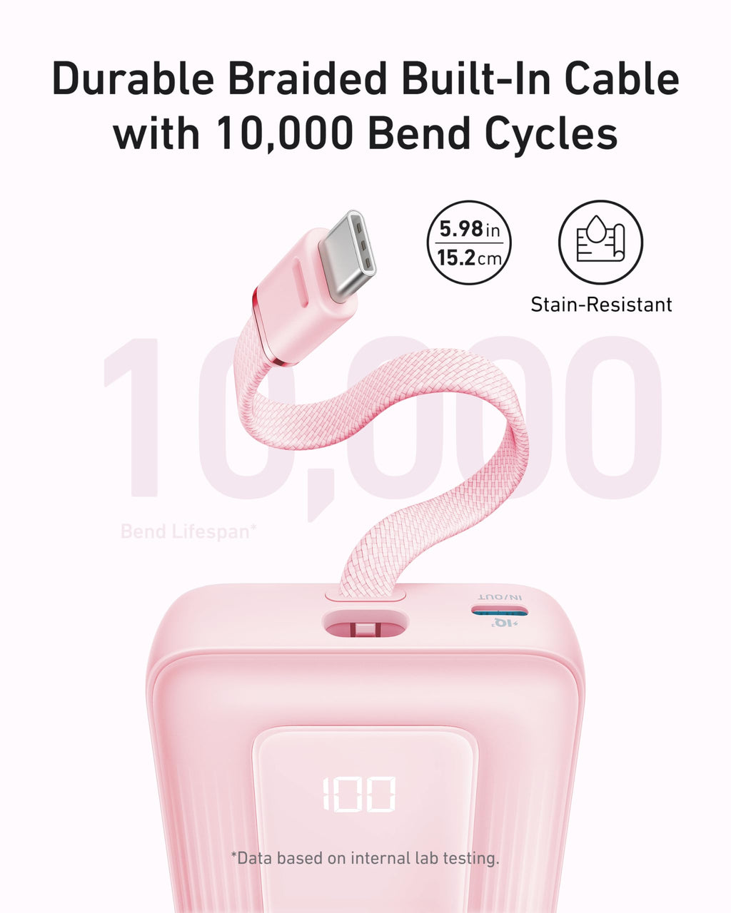 Anker Zolo Power Bank (10K, 30W) with a 5.4-inch (13.7 cm) built-in USB-C cable., view 18