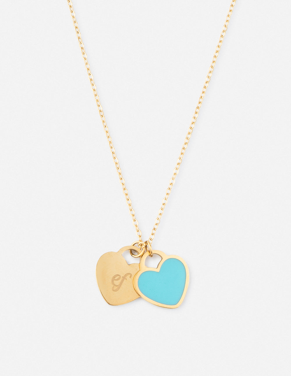 Elevated Faith Blue Enamel Heart Logo Necklace — main product shot