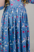 Mila & Rose ® Blue Moon 3/4 Sleeve Pocket Twirl Dress — main product shot
