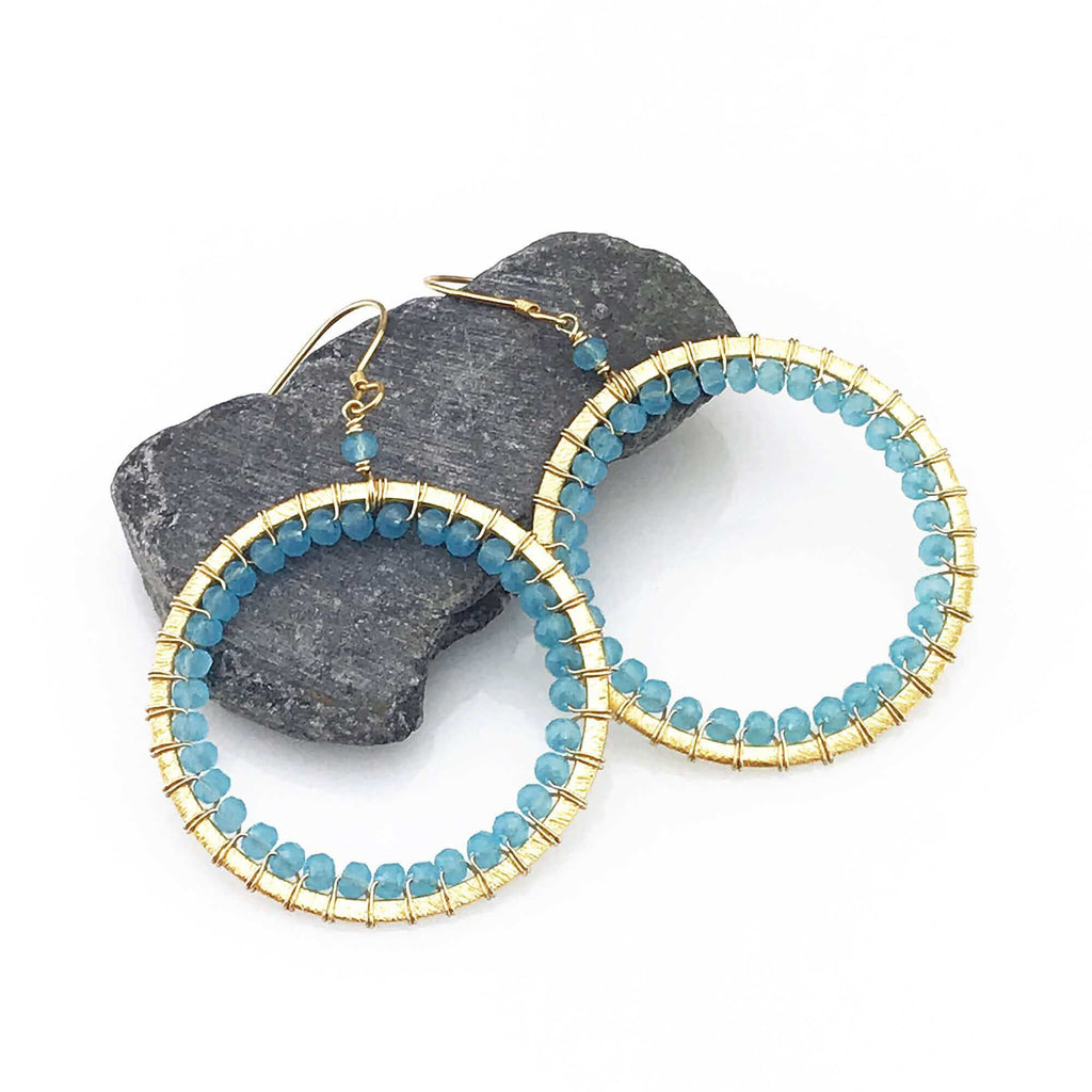 PARKEN JEWELRY Black Spinel Halo Earrings — side view