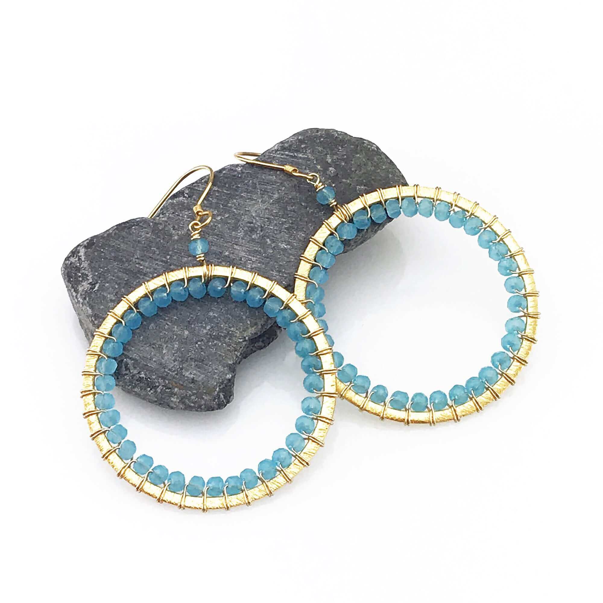 PARKEN JEWELRY Black Spinel Halo Earrings — side view