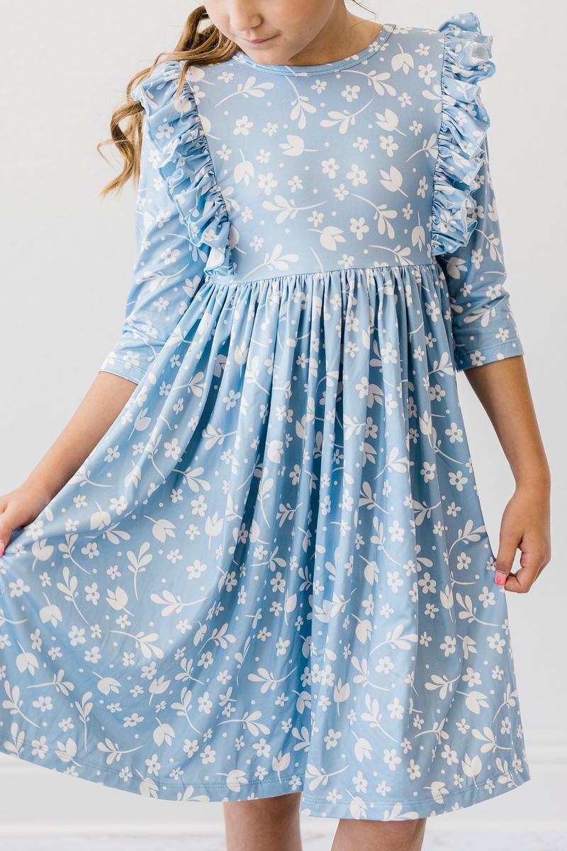 Mila & Rose ® Bluebell 3/4 Sleeve Ruffle Twirl Dress — main product shot