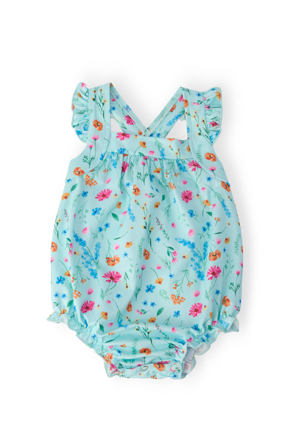 Mila & Rose ® Bluebell Breeze Ruffle Cross Back Romper — main product shot