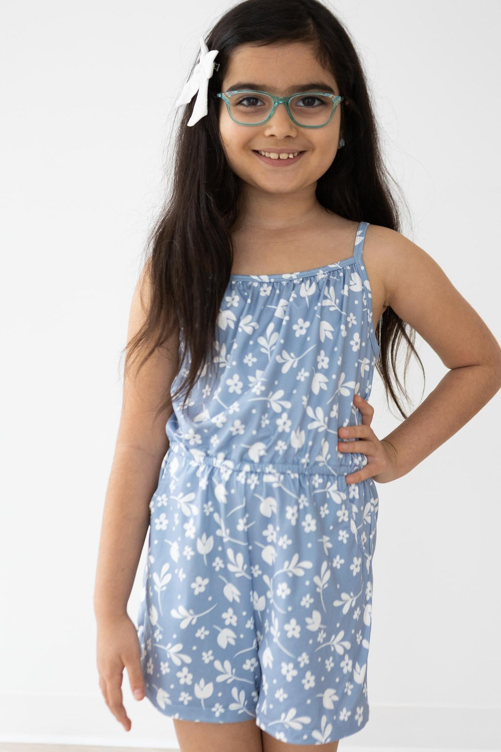 Mila & Rose ® Bluebell Strappy Play Romper — detail close-up