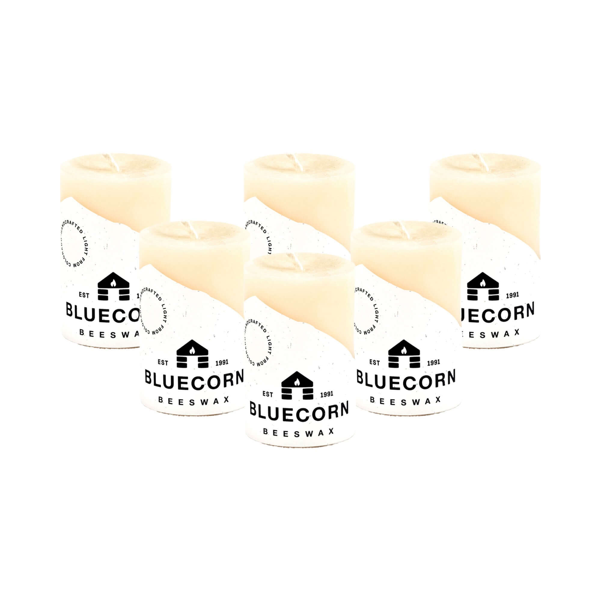 Bluecorn Candles Ivory Pure Beeswax Pillar Candles — alternate view