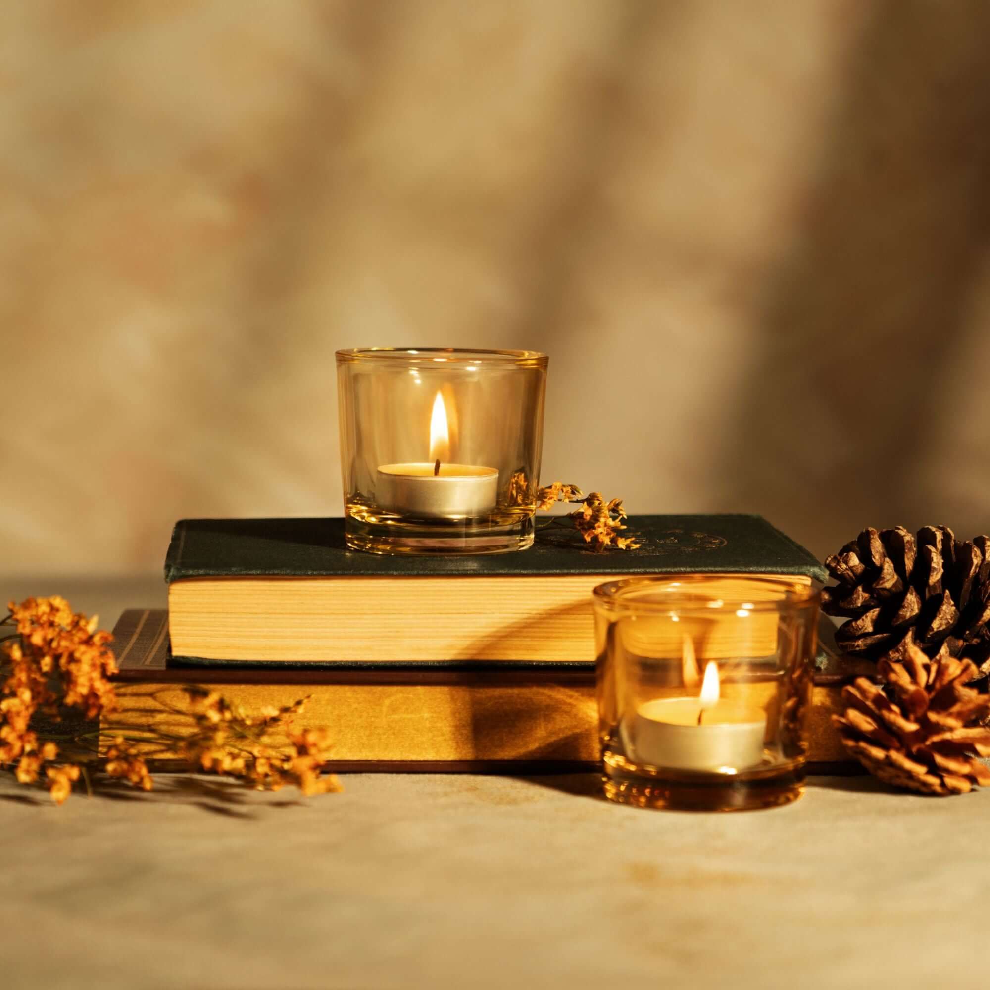 Bluecorn Candles Pure Beeswax Tea Light Candles — comparison shot