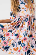 Mila & Rose ® Blush Peony 3/4 Sleeve Pocket Twirl Dress — main product shot