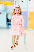 Mila & Rose ® Blushing Bows 3/4 Sleeve Pocket Twirl Dress — main product shot
