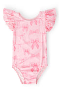 Mila & Rose ® Blushing Bows S/S Flutter Sleeve Leotard — main product shot