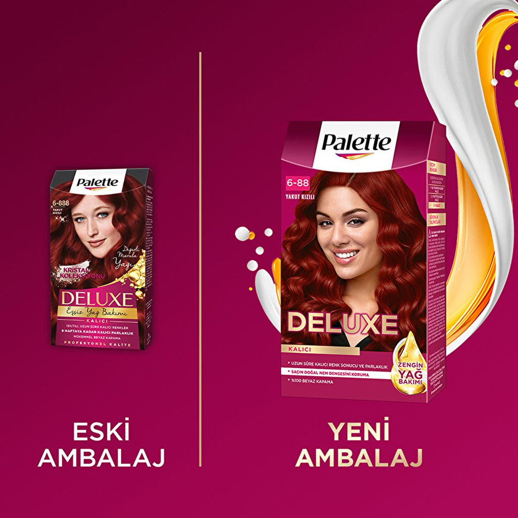 Palette Deluxe Yakut Kızılı Hair Dye - Long-Lasting Rich Ruby Red Hair Color