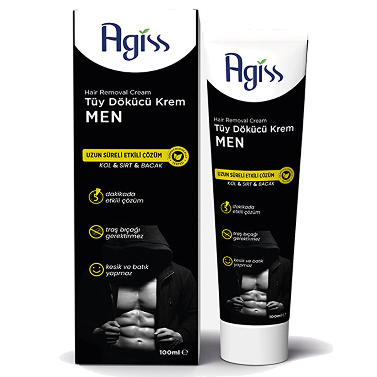 Agiss Men's Hair Removal Cream 100ml - Painless & Effective Solution for Smooth Skin