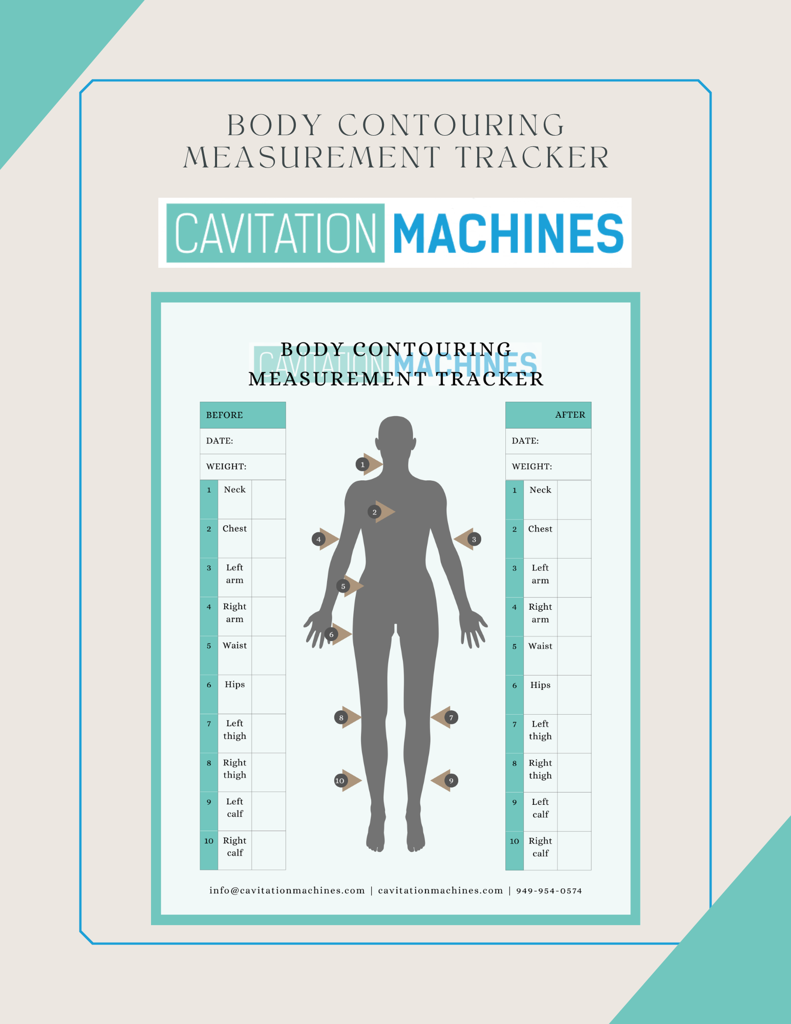 Shape Tactics Body Contouring Measurement Tracker – Cavitation Machines