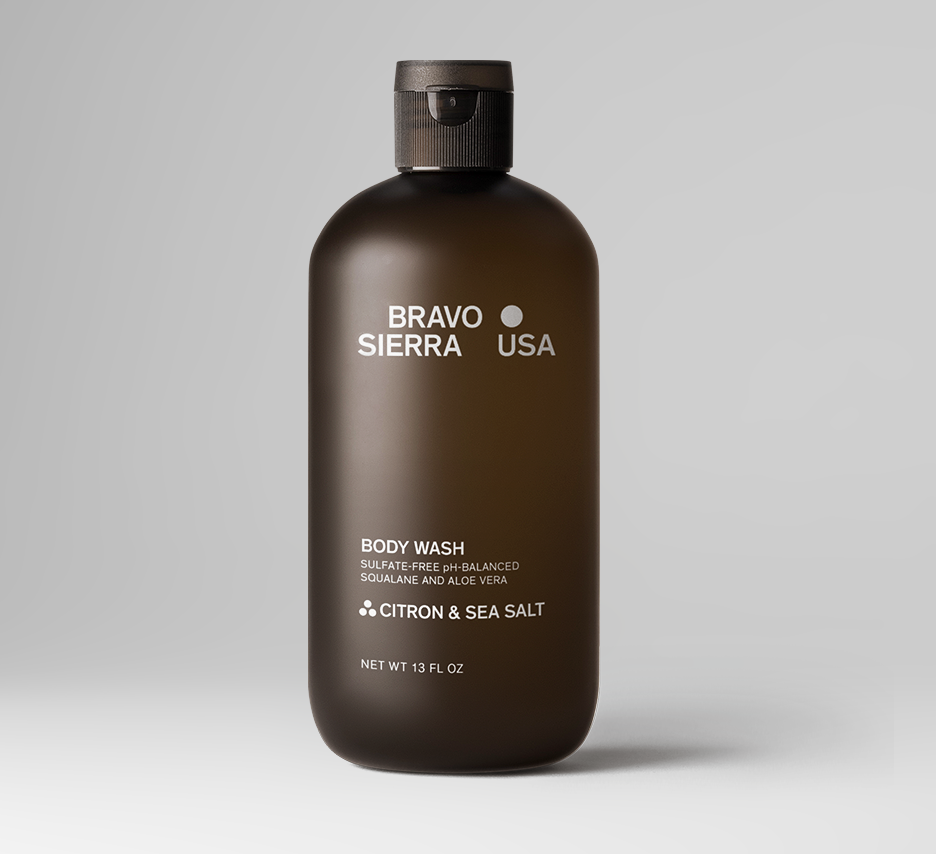 Bravo Sierra Body Wash — mild surfactants with botanical extracts ingredient detail