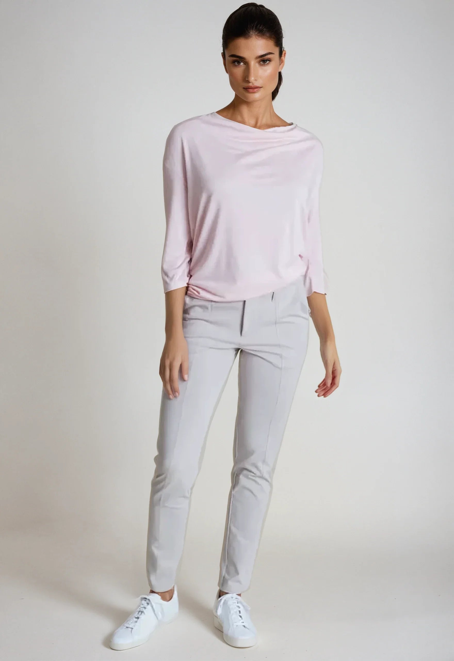 Buki Bon Voyage Travel Tee - Blush Pink — side view