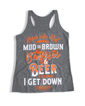 Luckless Outfitters Bonfires & Beer Tank Top — main product shot