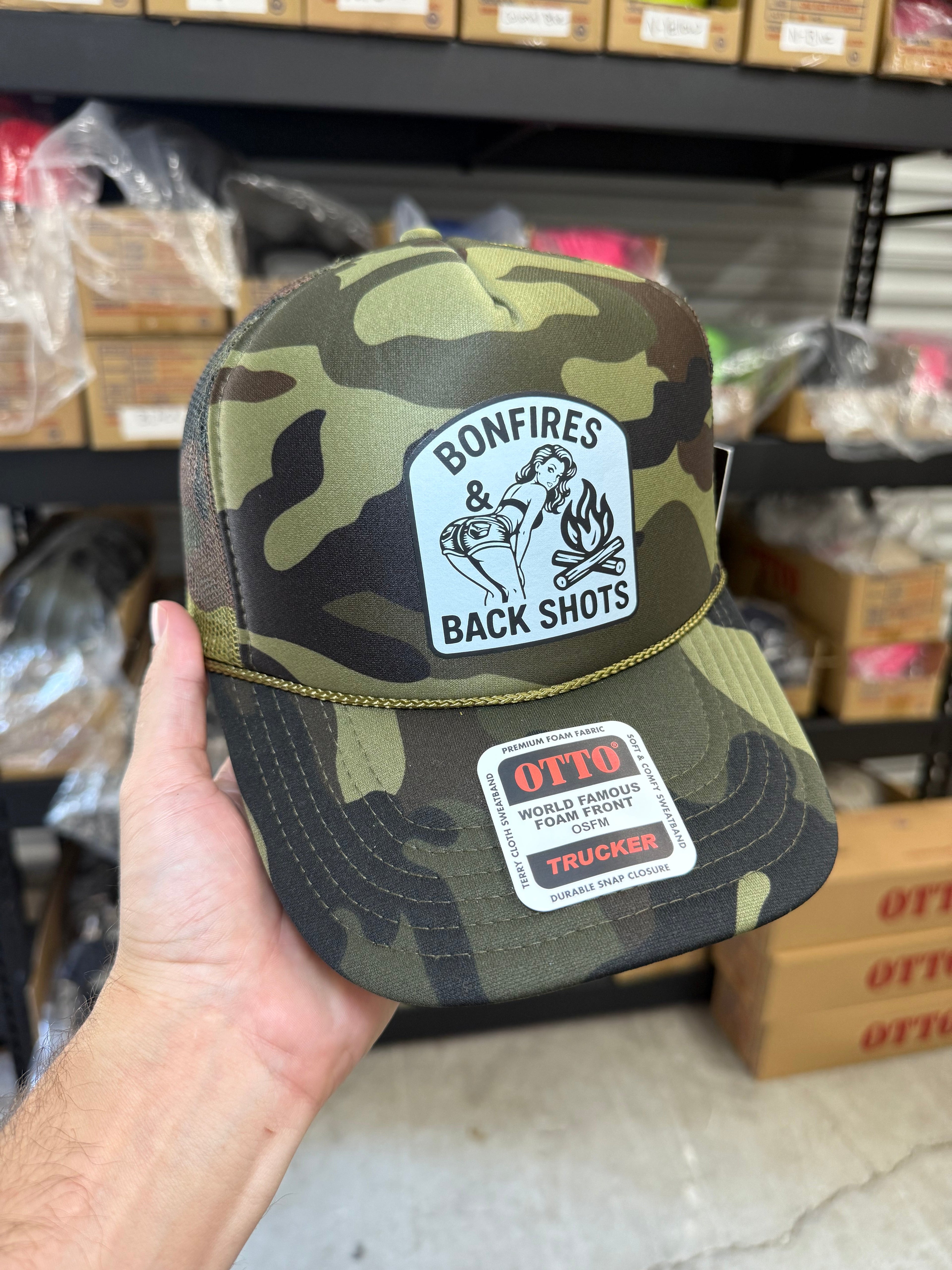 Bonfires & Back Shots Trucker Hat — view 7