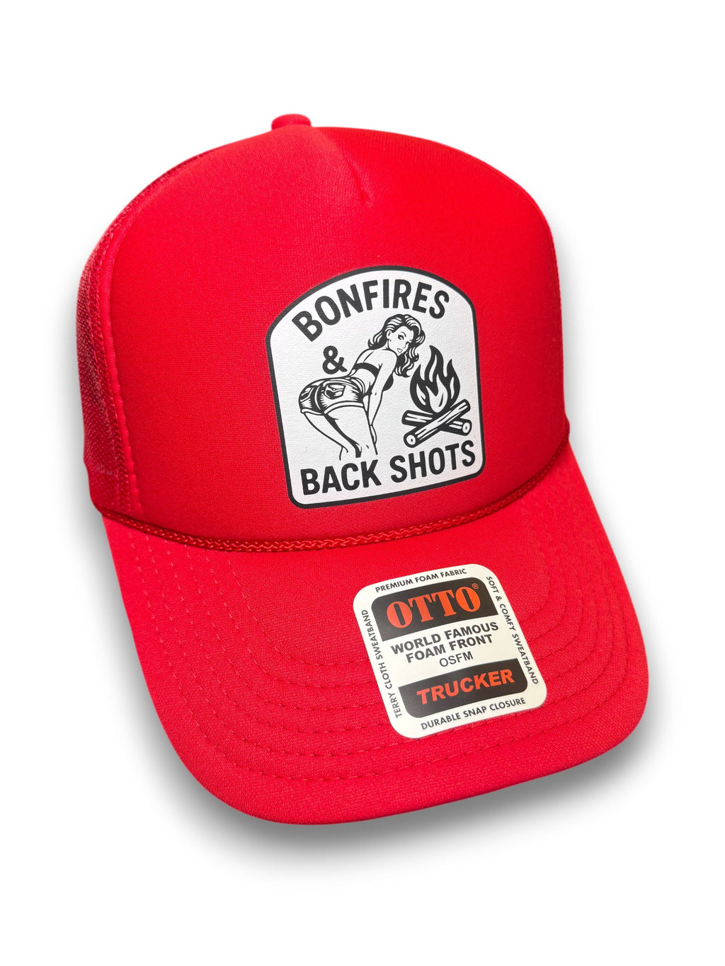 Bonfires & Back Shots Trucker Hat — view 2