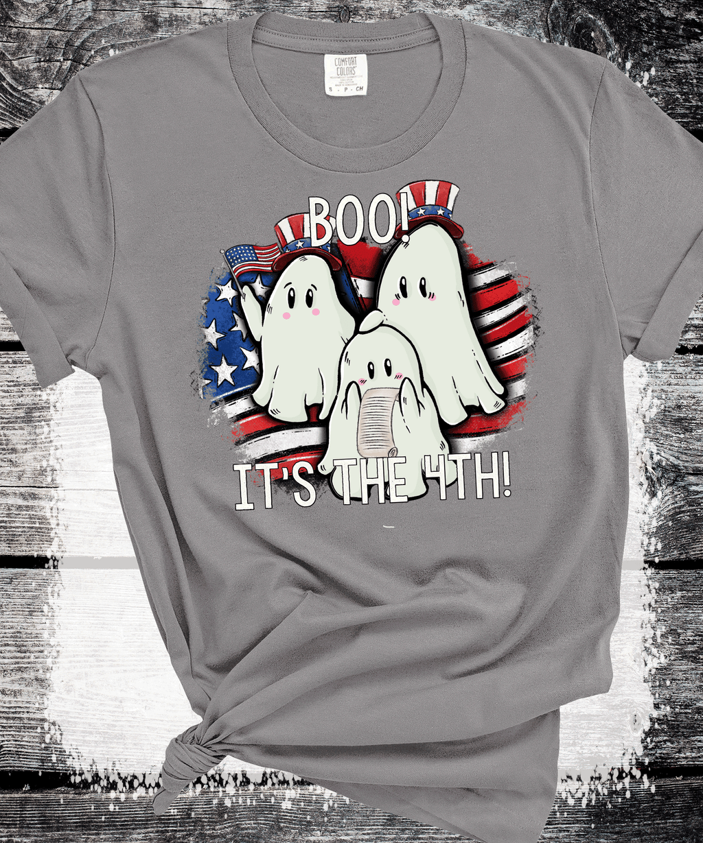 A Blessed Texas Mess Boutique 4th of July Shirt, Comfort Colors® Ghost Shirt, Patriotic ghost Tshirt,… — construction detail