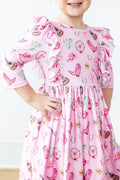 Mila & Rose ® Boot Scootin' 3/4 Sleeve Ruffle Twirl Dress — main product shot