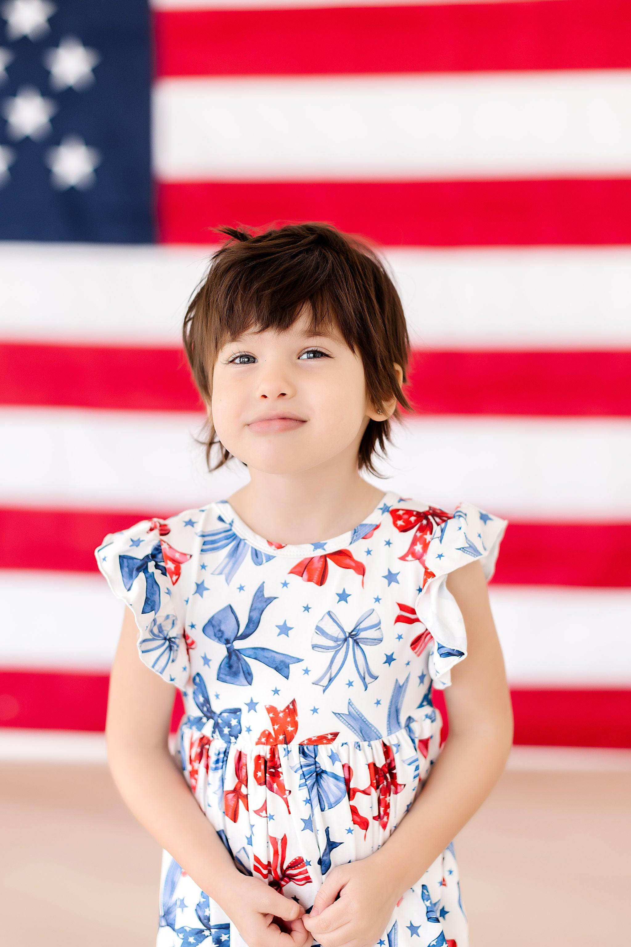 Mila & Rose ® Born to Sparkle Flutter Sleeve Twirl Dress — detail close-up