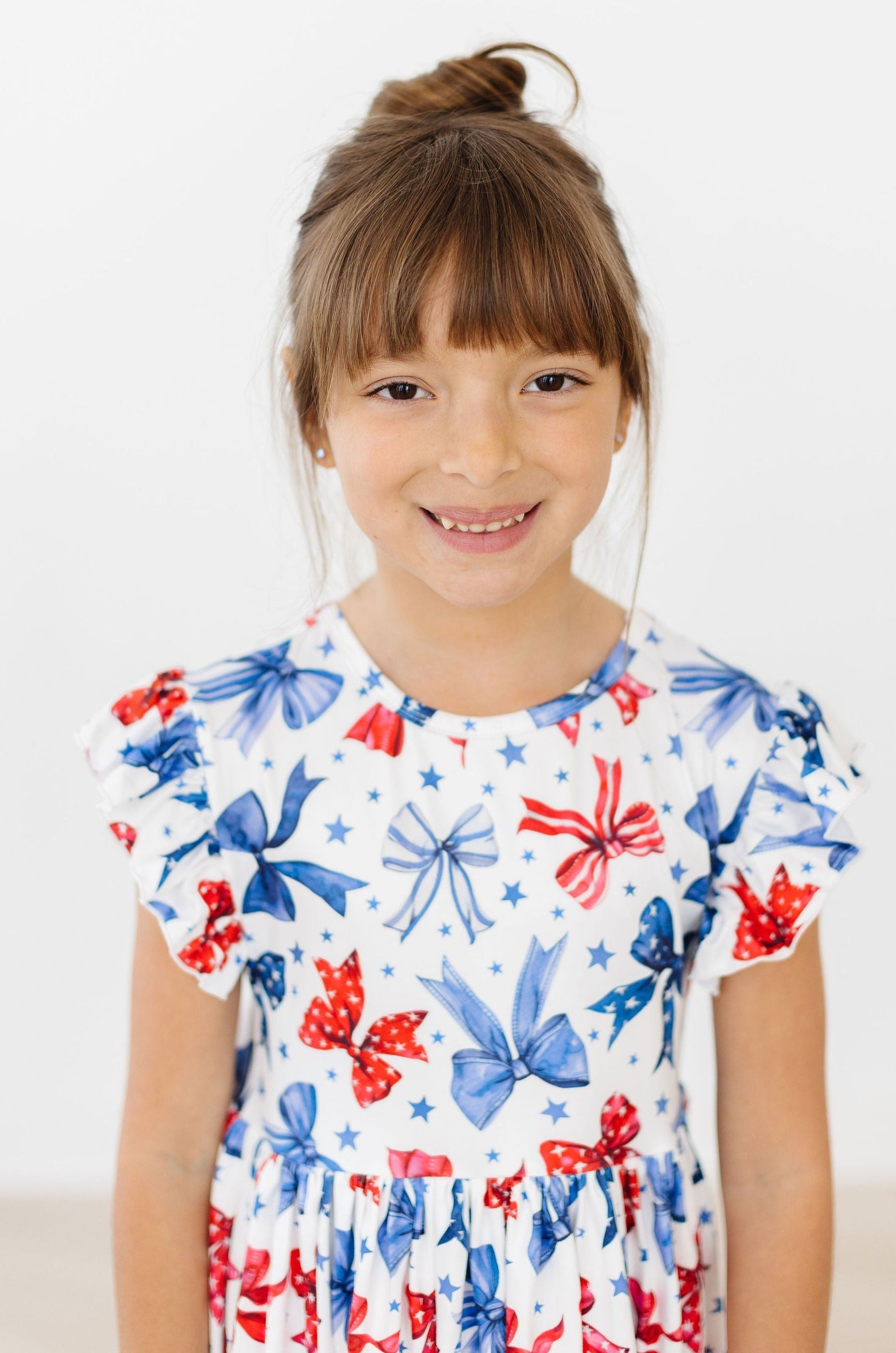 Mila & Rose ® Born to Sparkle Flutter Sleeve Twirl Dress — side view
