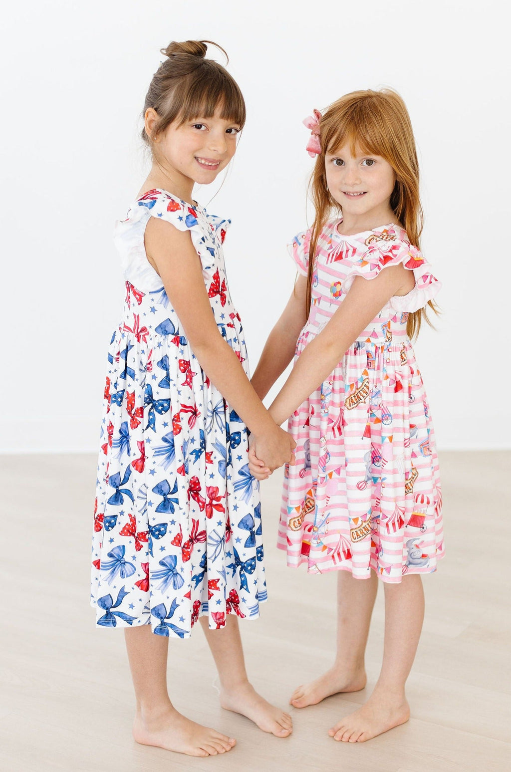 Mila & Rose ® Born to Sparkle Flutter Sleeve Twirl Dress — back view