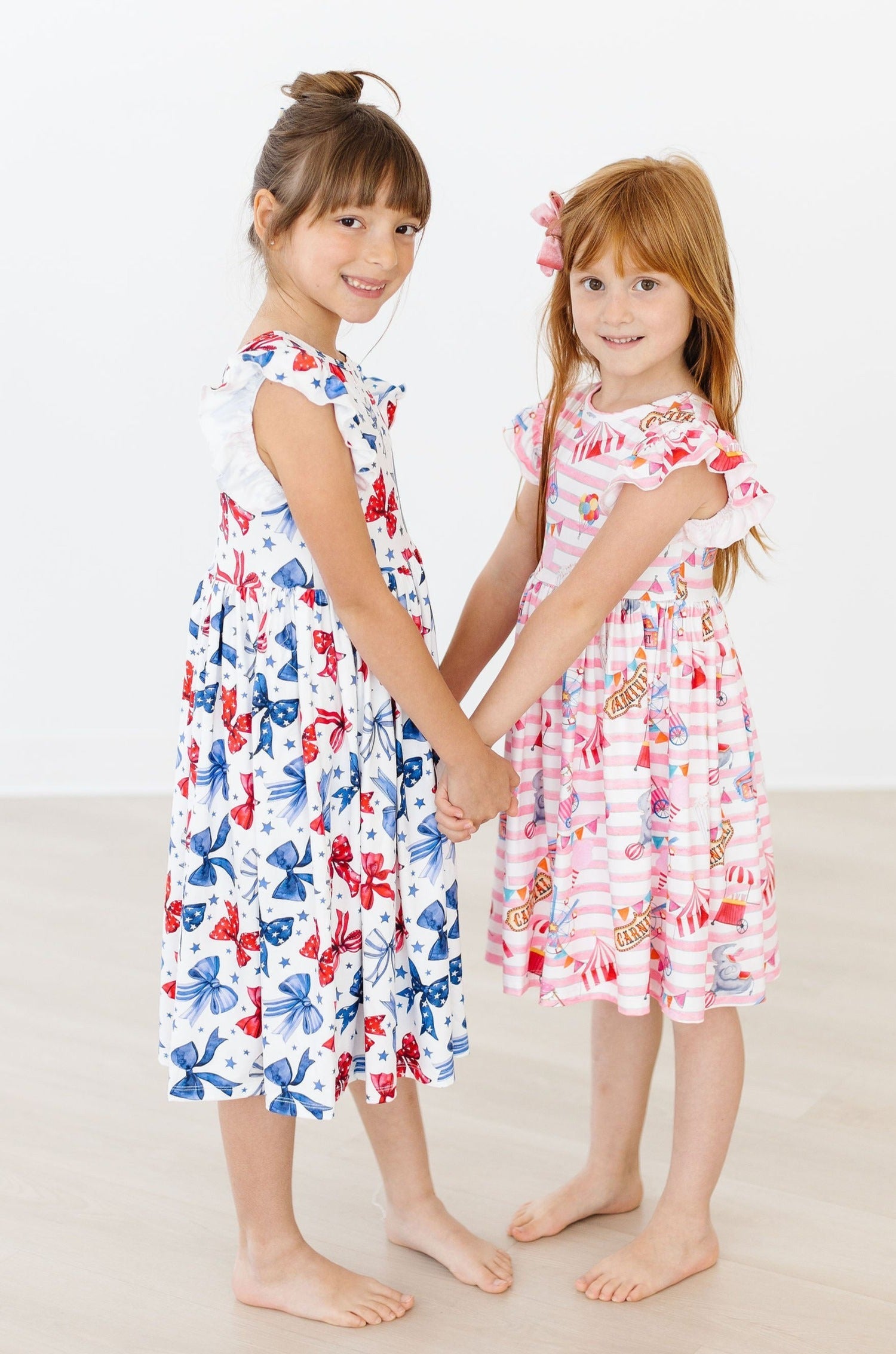 Mila & Rose ® Born to Sparkle Flutter Sleeve Twirl Dress — back view
