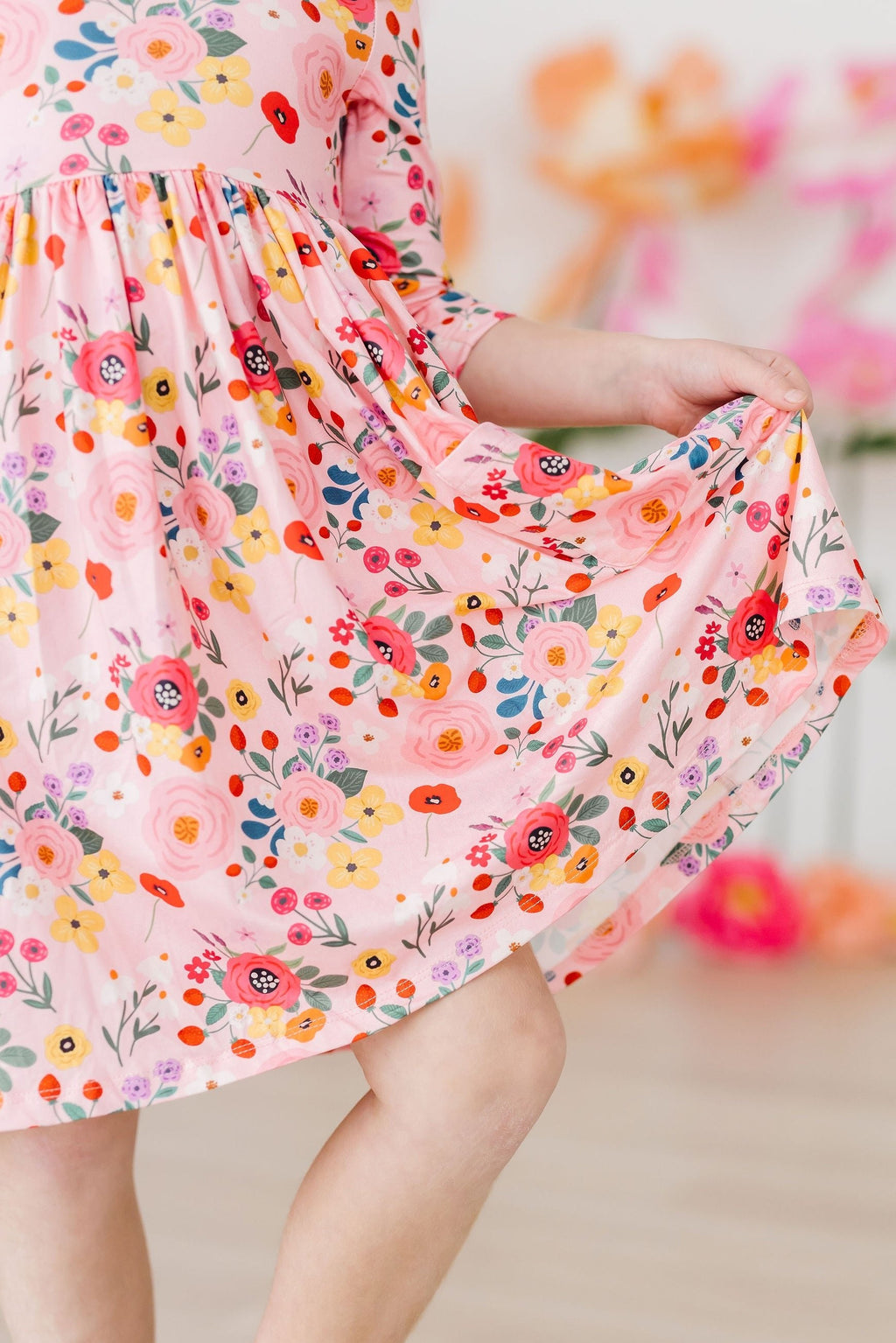Mila & Rose ® SALE Bouquet Beauty 3/4 Sleeve Pocket Twirl Dress — alternative angle